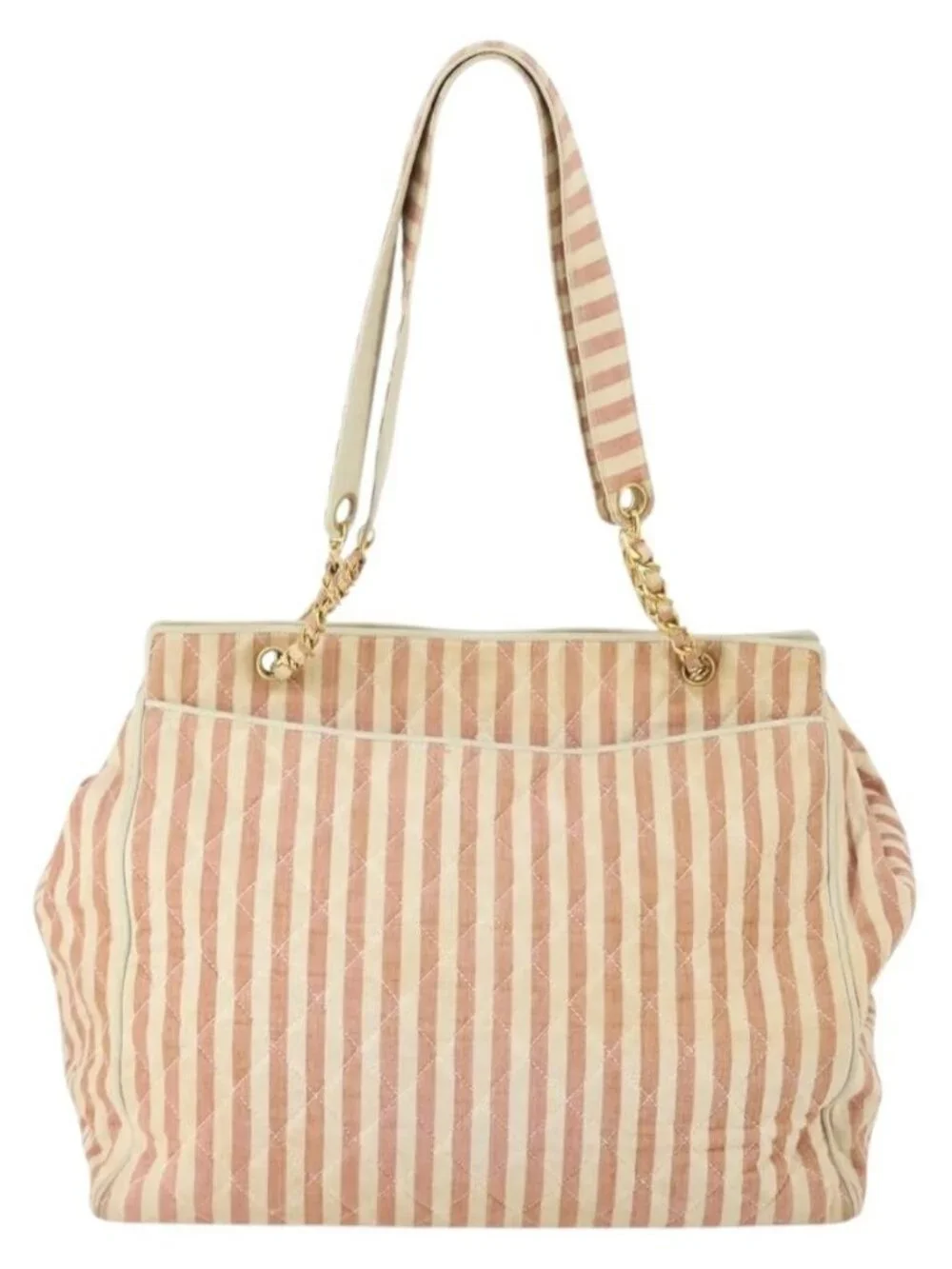 CHANEL Matelasse Tote Bag Canvas Red Gold CC Auth 142751